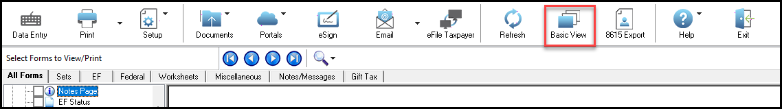 Basic View button